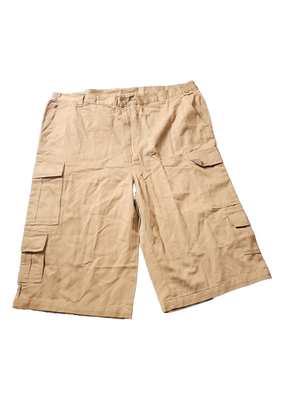 KingSize Cargo Shorts Mens 46 Big Tall Beige Khaki Chino Elastic Hiking Outdoor